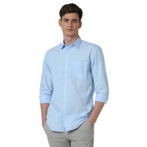 Peter England Store Peter England Men's Classic Slim Fit Full Sleeve Oxford Shirt | 100% Cotton